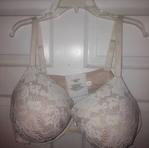 46DD Beige Lace Padded Bra